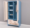 Wardrobe 2 Doors 3 Drawers "Rustic Haven" - Color Corp_P053 - Color Usi si Sertare_P095 - DOUBLE COLORED