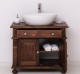 Bathroom cabinet with ornate foot for 1 vessel sink