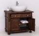 Bathroom cabinet with ornate foot for 1 vessel sink