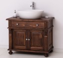 Bathroom cabinet with ornate foot for 1 vessel sink