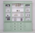 Bookcase with 2 doors, 6 BAS drawers + 2 glass doors, open space