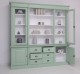 Bookcase with 2 doors, 6 BAS drawers + 2 glass doors, open space