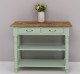 Wall console with turned legs, two shelves and two drawers