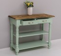 Wall console with turned legs, two shelves and two drawers