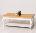 Coffee table curved legs 1 shelf oak top - Color Top_P061 - Color Corp_P039 - DOUBLE COLORED