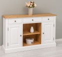 Sideboard 2 doors 3 drawers and open shelves top oak