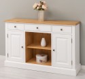 Sideboard 2 doors 3 drawers and open shelves top oak