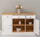 Sideboard 2 doors 3 drawers and open shelves top oak