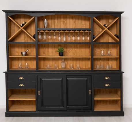 Bar furniture with support for glasses and bottle holder BAS + SUP - Color Ext._P003 / Color Int._P002 - DOUBLE COLORED