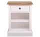 Nightstand with 1 drawer and open shelves, oak top