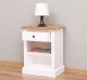 Nightstand with 1 drawer and open shelves, oak top