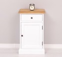 Nightstand with 1 door and 1 drawer, oak top