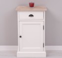 Nightstand with 1 door and 1 drawer, oak top