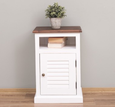 Nightstand with 1 door, open space, Shutter Collection