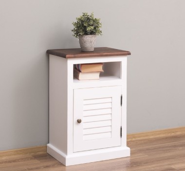 Nightstand with 1 door, open space, Shutter Collection