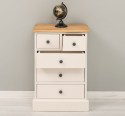 Nightstand With 5 Drawers, Oak Top