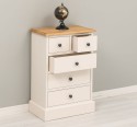 Nightstand With 5 Drawers, Oak Top