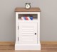 Nightstand with 1 door, open space, oak countertop, Shutter Collection