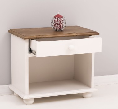 Nightstand with 1 drawer and open space