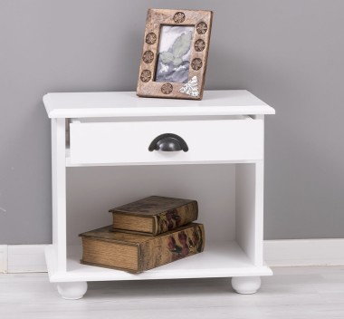 Nightstand with 1 drawer and open space