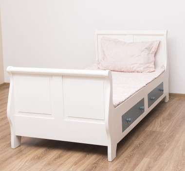 Bed with 2 drawers, princess type 90x200cm