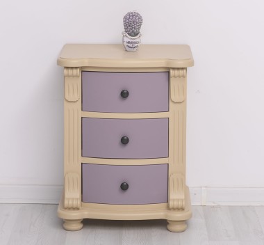 Nightstand with 3 curved drawers