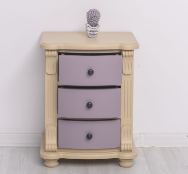 Nightstand with 3 curved drawers