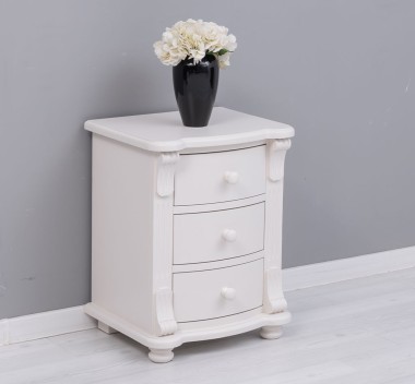 Nightstand with 3 curved drawers