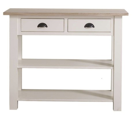 Console with 2 shelves, oak...