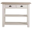 Console with 2 shelves, oak top