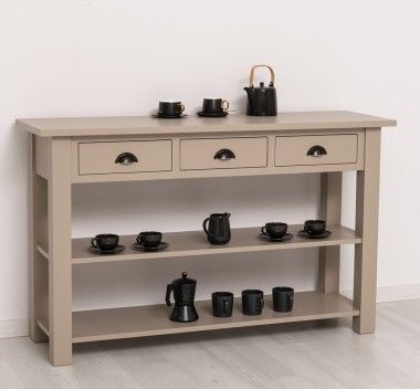 Console with 2 shelves, 3 drawers