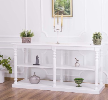 Large console with turned legs, 1 shelf