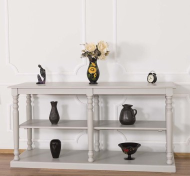 Large console with turned legs, 1 shelf