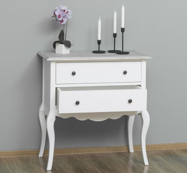 Console with curved legs, 2 drawers