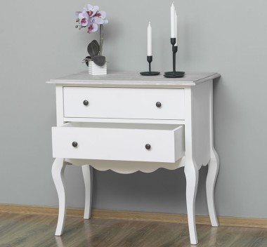 Console with curved legs, 2 drawers