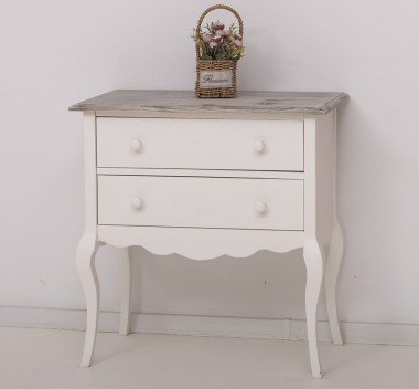 Console with curved legs, 2 drawers