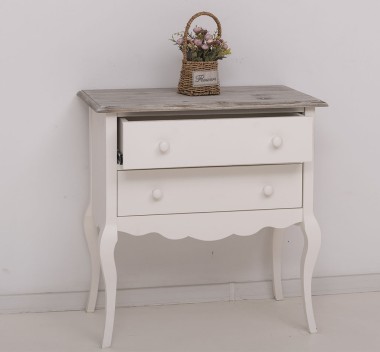 Console with curved legs, 2 drawers