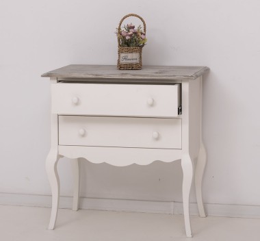 Console with curved legs, 2 drawers