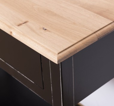 Console with 2 drawers, oak top