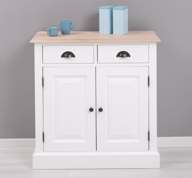 Cabinet with drawer, 2 doors and 2 drawers, oak top