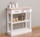 Console with 2 drawers, 1 shelf, oak top