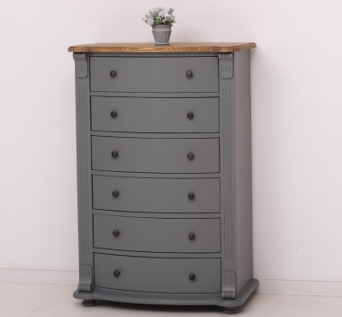 Chest of drawers with 6 curved drawers, Directoire Collection