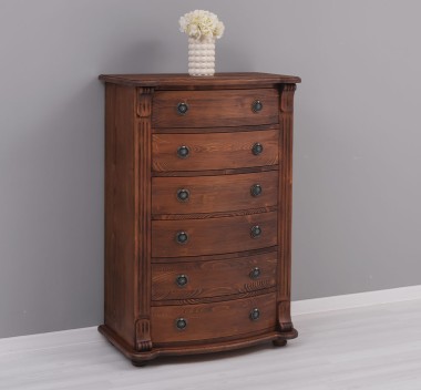 Chest of drawers with 6 curved drawers, Directoire Collection