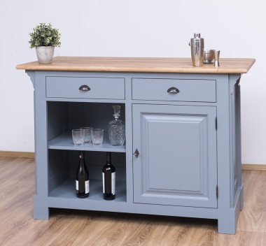 Counter with 1 door and a shelf, oak top