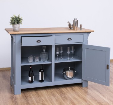 Counter with 1 door and a shelf, oak top