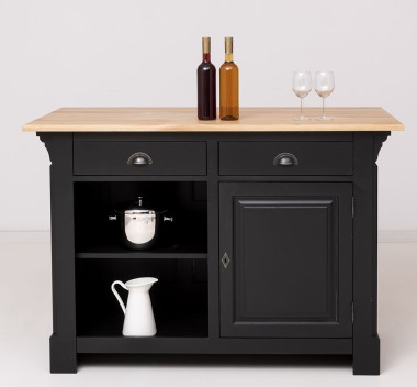 Counter with 1 door and a shelf, oak top