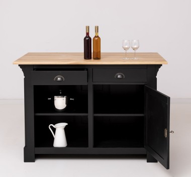 Counter with 1 door and a shelf, oak top