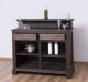 Bar with 2 drawers, 2 open compartments, oak top