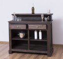 Bar with 2 drawers, 2 open compartments, oak top