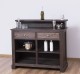 Bar with 2 drawers, 2 open compartments, oak top